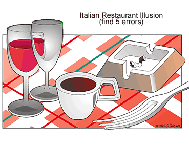 Gianni A. Sarcone - "Иллюзия итальянского ресторана" - найдите 5 ошибок
